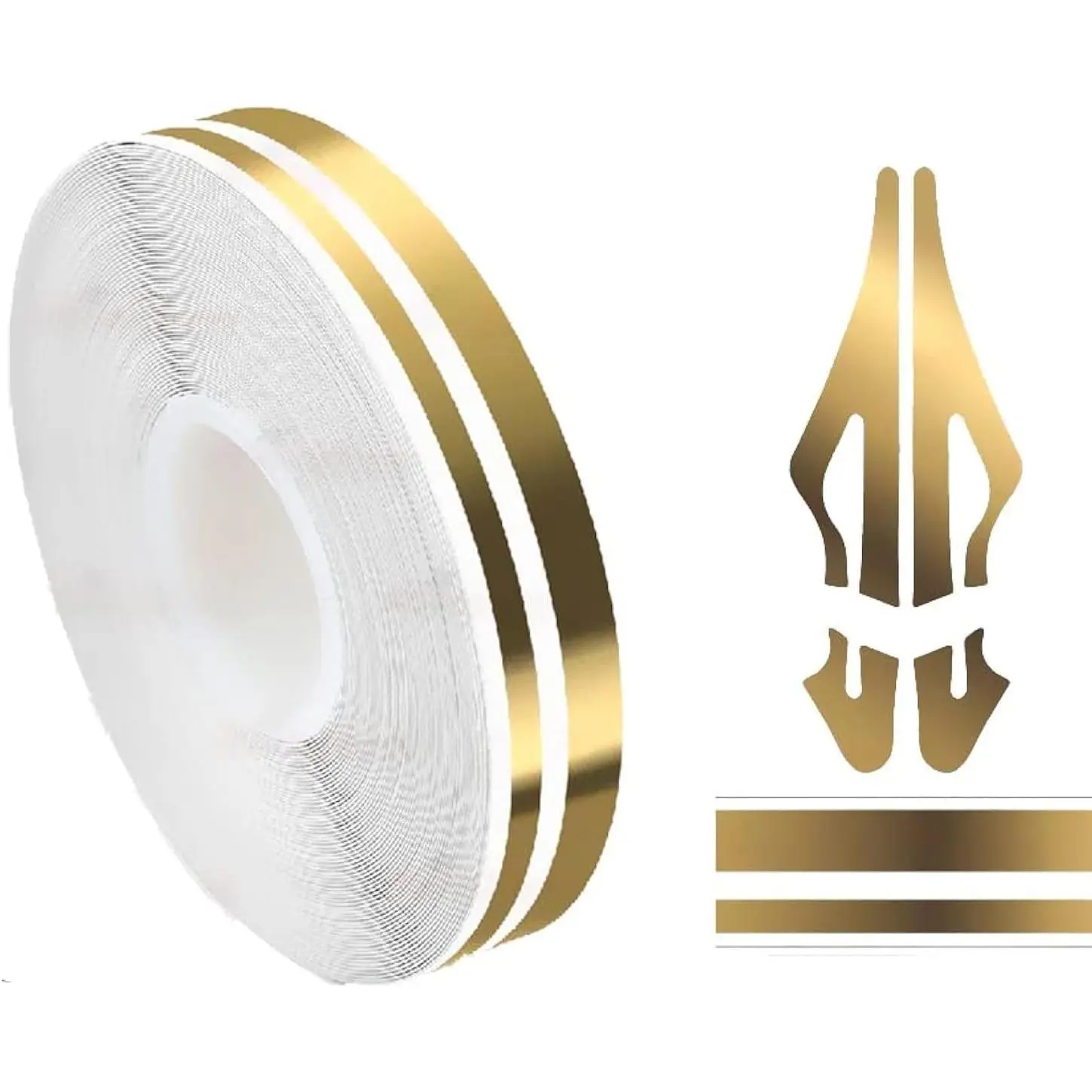 Car Pinstriping Tape Vinyl Pin Striping Decals DIY Glossy Stickers for Motorcycle Home Door Musical Instrument 32Ft (9.8m) Gold