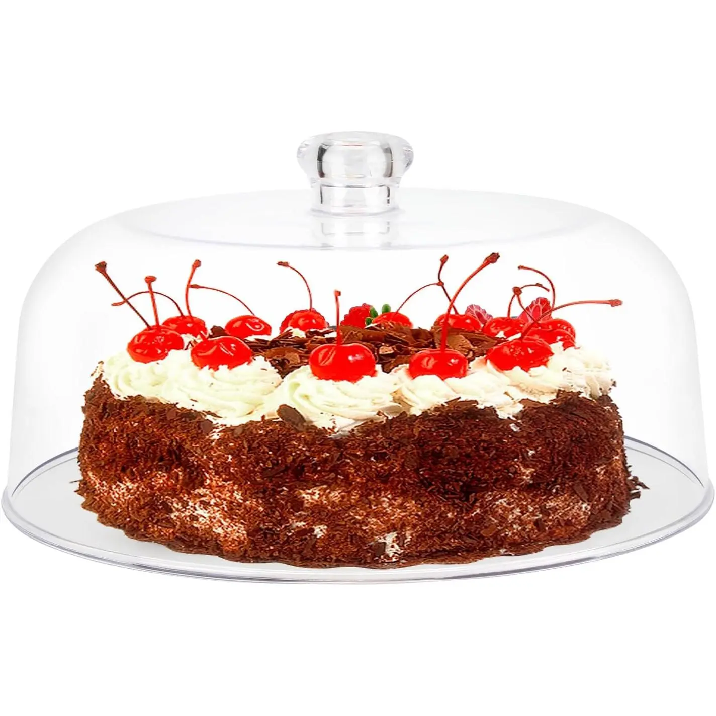 11'' Clear Cake Dome Cover, Acrylic Cake Cover Lid for Display | Round Pastry Display Cloche for Food Plastic, Cake Stand Dome Cover for Cake Plate Display Serving Platter (Without Base)