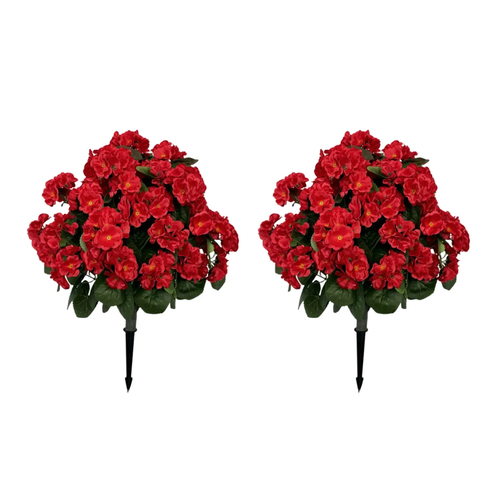 2PC Artificial Lavender Begonia Ball Trees,UV Resistant Fake Evergreen Shrubs Bushes Plants with Ground Spike Fake Plants