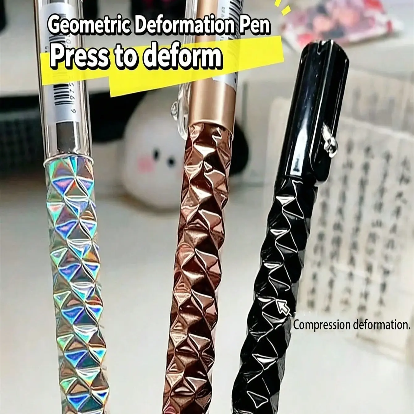 Pressure Relief Anxiety Pen, Ink, Soft Grip, Comfortable Writing, Glitter Texture, Novel Sensory Toy for Students and Adults, School Supplies