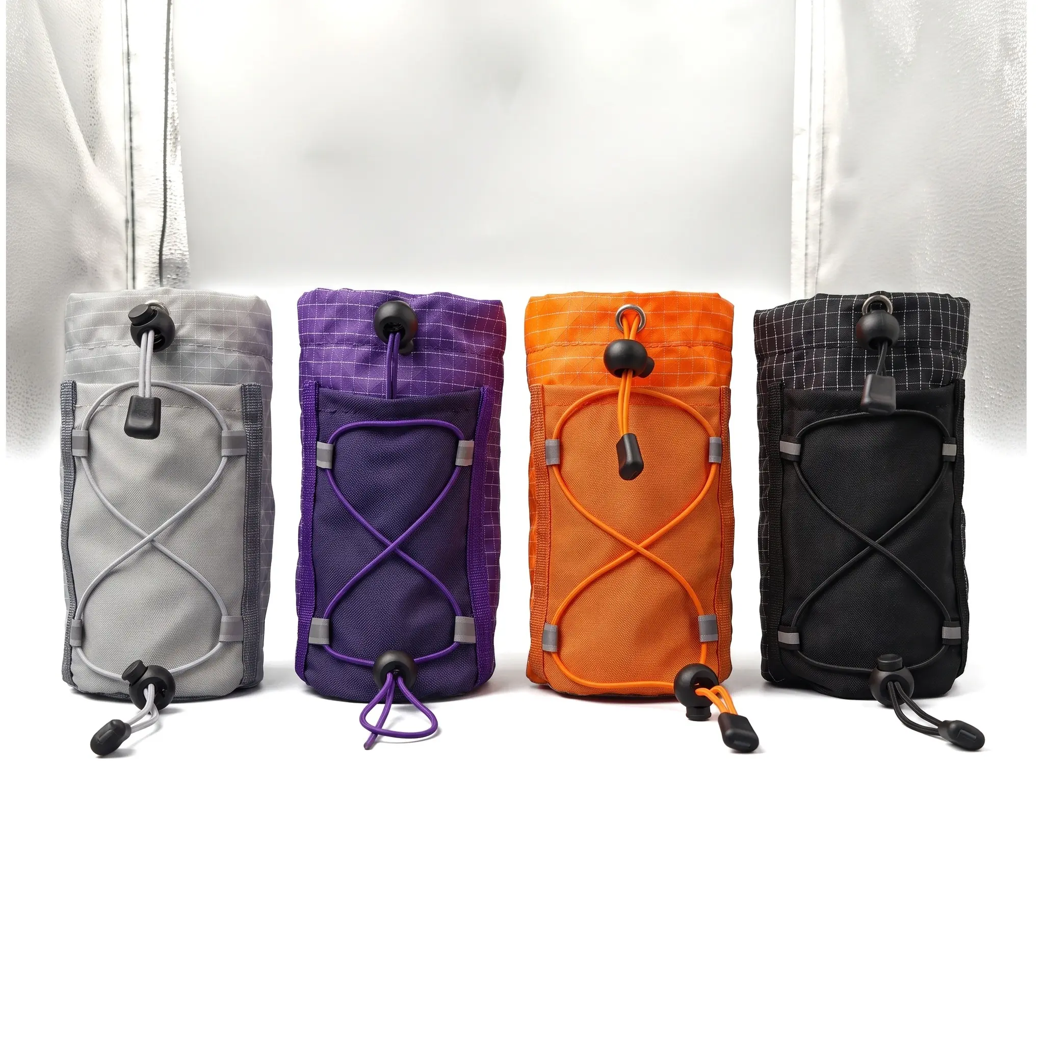 Ultra Light Nylon Phone Pouch Water Bottle Holder Expandable Shoulder Storage For Hiking Outdoor Travel Breathable Plaid Unisex Everyday Essential