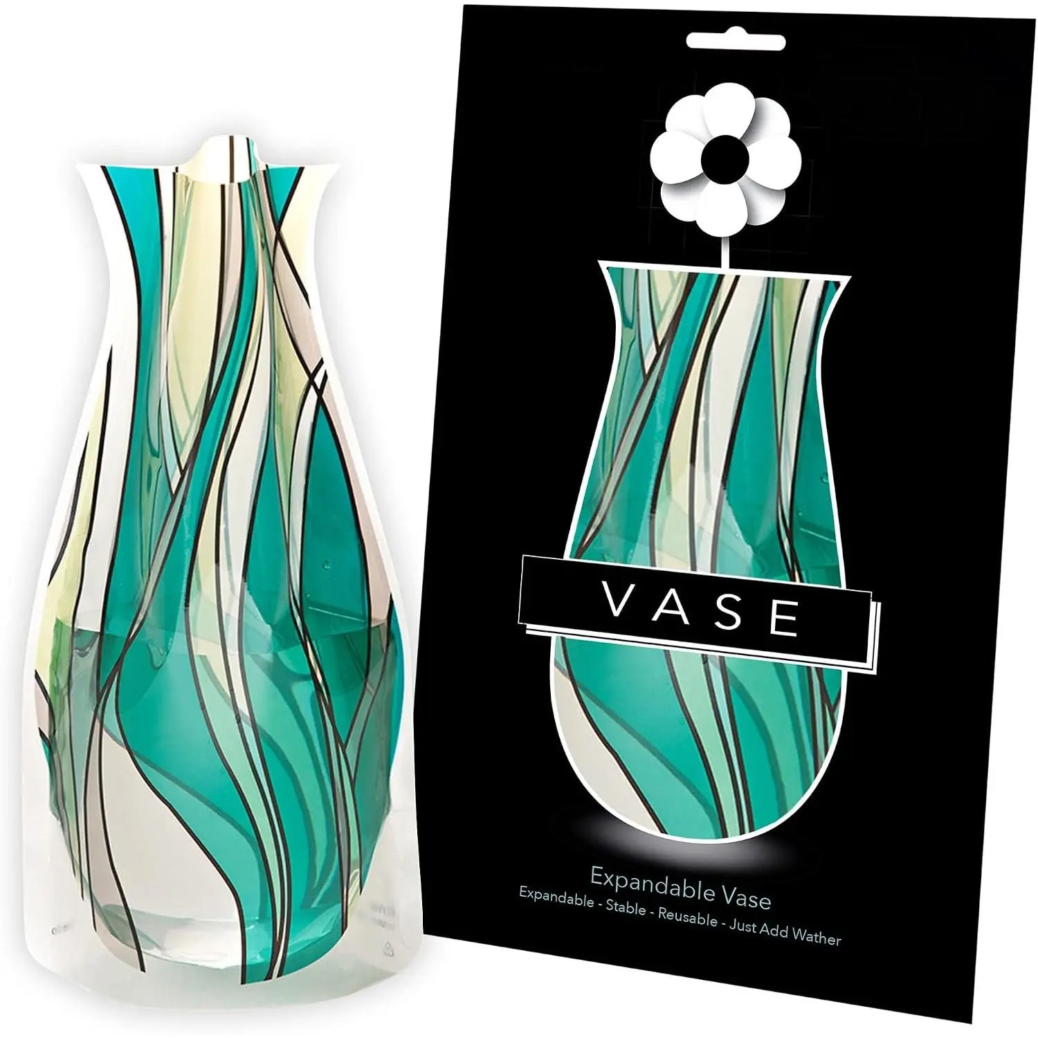 Seedo Myvaz Decorative Vase - Collapsible, Expandable, Non-Glass - Table Centerpiece for Flower Arrangements, Wedding Decor