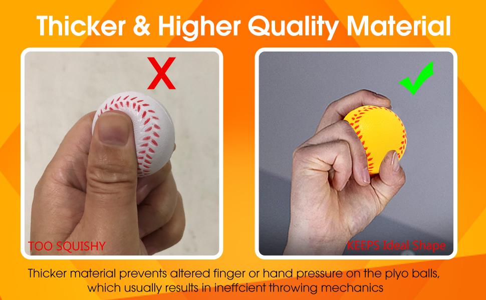 AGS Urspasol 20 Pack Mini Foam Baseballs 1.6-Inch Pitching Machine Baseball - Perfect for Hitting Practice and Pitching Improve Your Batting Accuracy Training Black Stitching