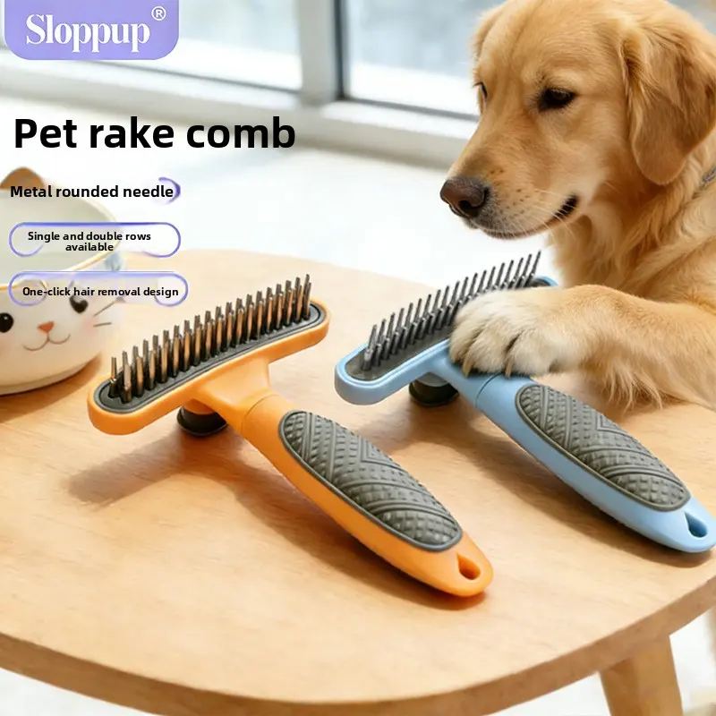 Pet Comb, Cat Comb, Deshedding Rake Comb for Dogs and Cats, Knot Opening Comb, Pet Grooming Comb Supplies