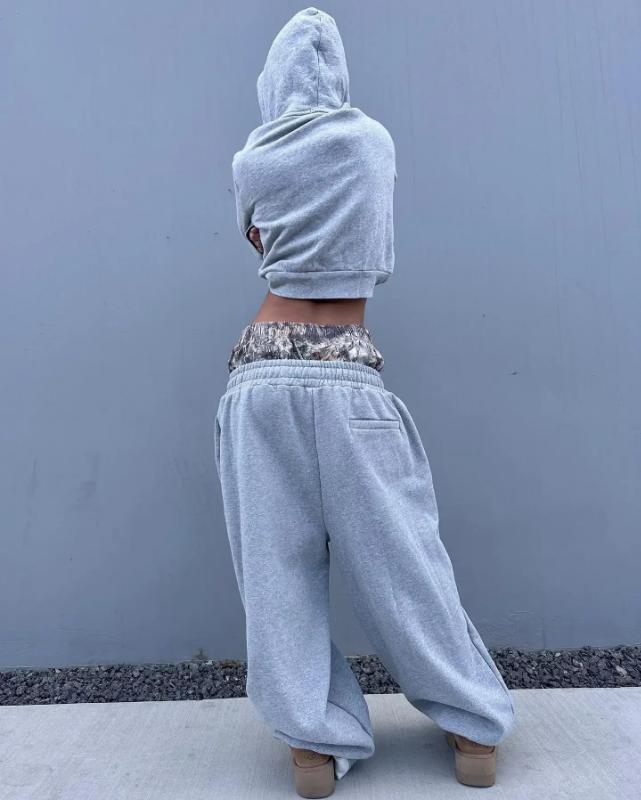 NewY2K pants vintage Harajuku double Embroidered waist Sweatpants Men Wome Hip Hop Casual High waisted Wide Leg Pants Streetwear Menswear Trouser