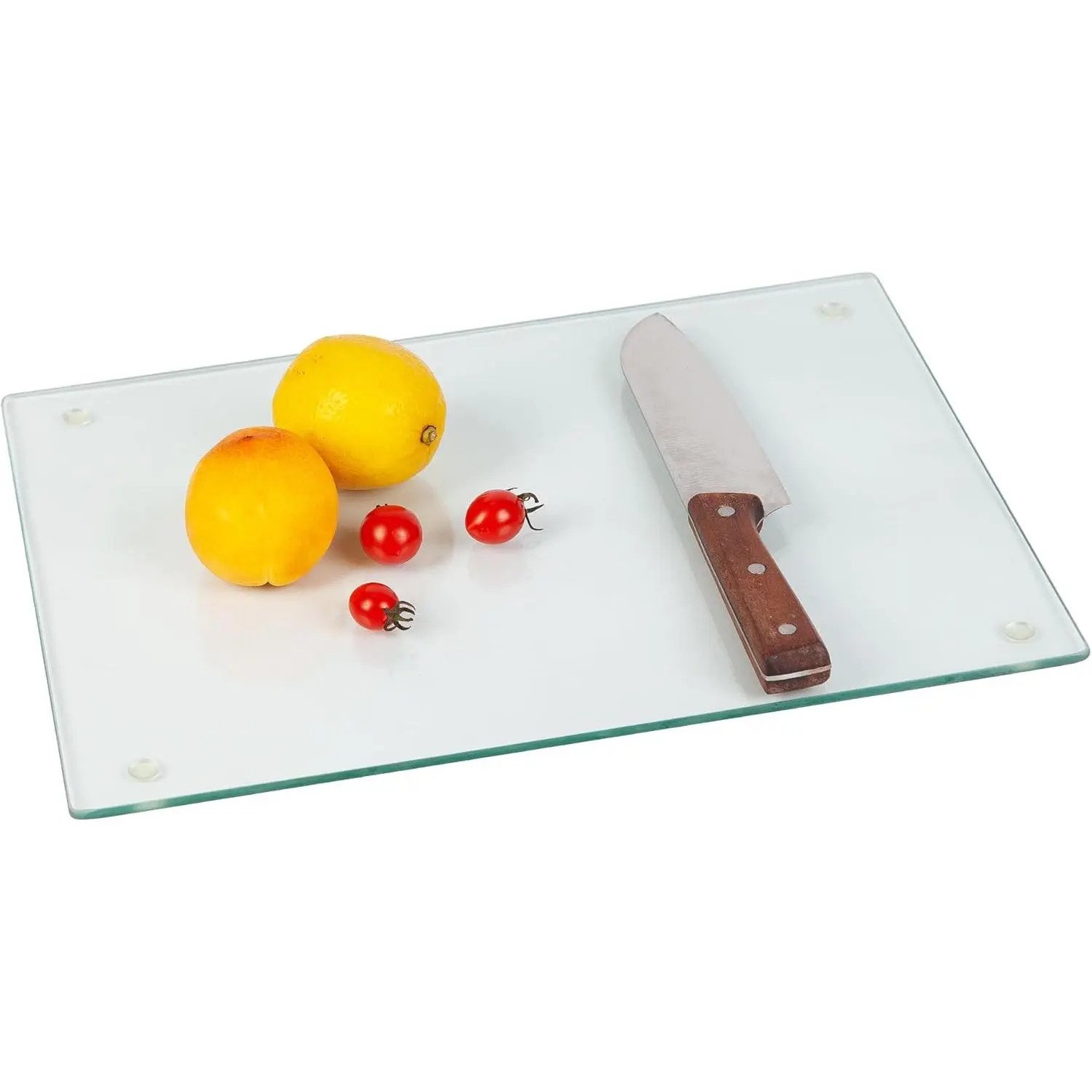 Glass Cutting Board for Kitchen Counter, Tempered Glass Chopping Boards Dishwasher Safe, Small Clear Countertop Tray, Scratch Resistant, Heat Resistant, Non Toxic, Clear, 16"x12"