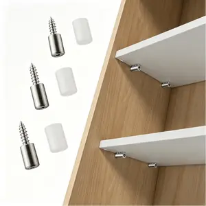 40 PCS Self-tapping screws for cabinet laminate support components, new anti-slip sleeve shelf mounting nails, suitable for shelf mounting, furniture bookshelf shelf cabinet wardrobe shelf support mounting nails -YY0