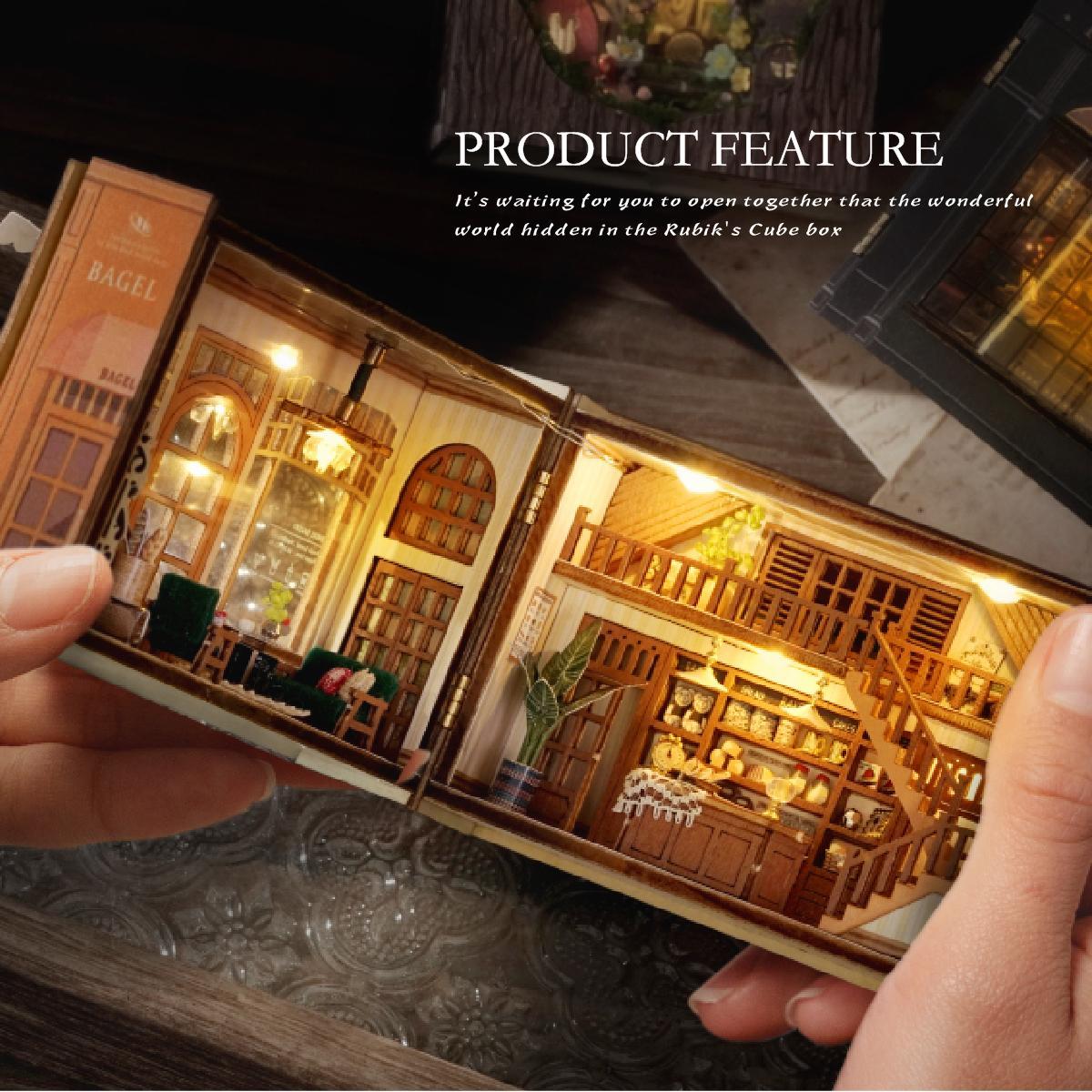 Fantasy Magic Cube Series DIY Miniature Dollhouse Cabin, 1 Box Wooden Handmade 3D Puzzle Model Toy and Creative Home Bedroom Decoration