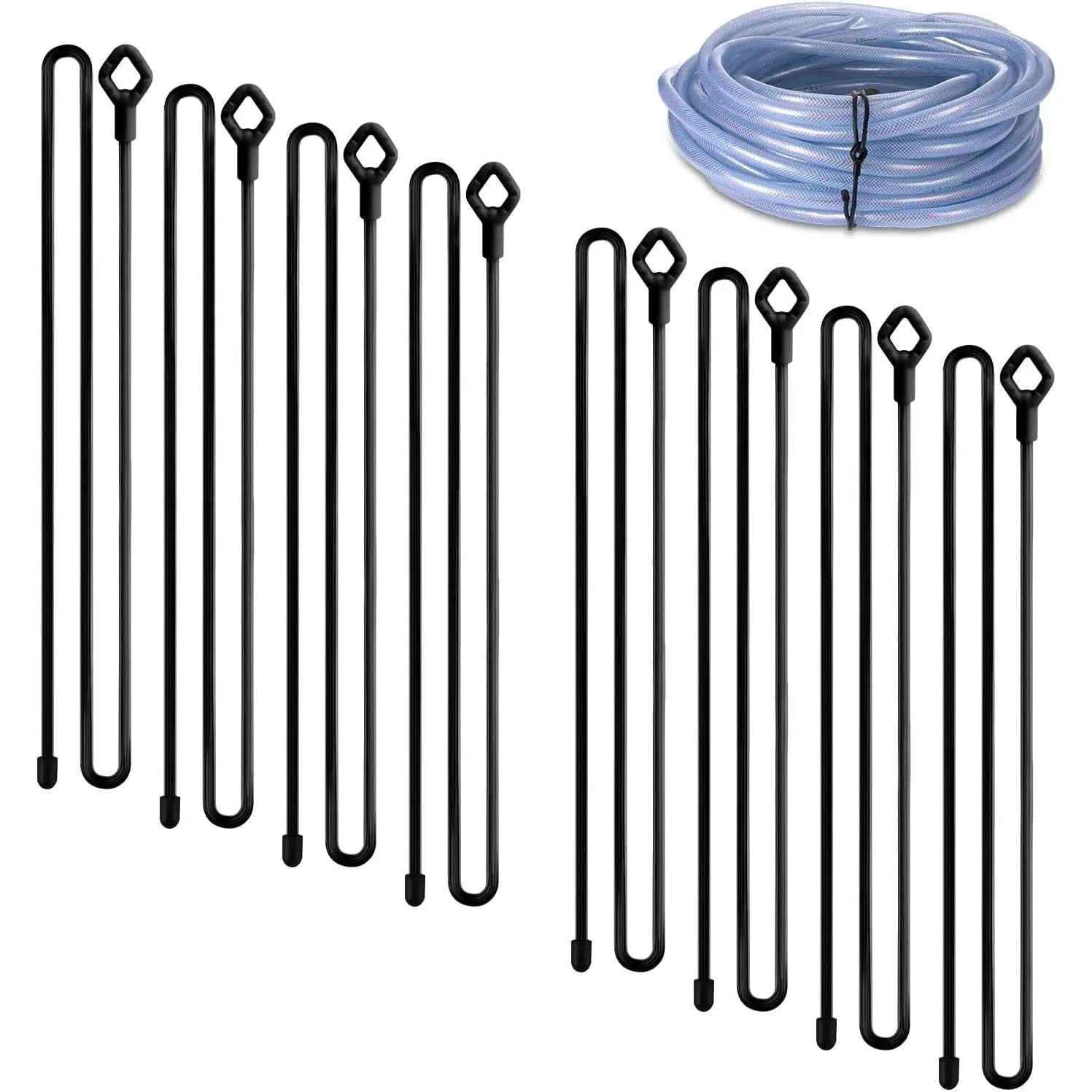 8pcs Rubber Twist Ties, 32-Inch Silicone Cable Ties Reusable Twist Ties Heavy Duty, Bendable Cable Ties for Bundling and Holding, Black Silicone Twist Ties for Indoor and Outdoor Use