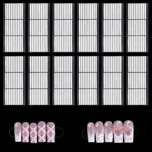 360 PCS Double Sided Nail Tape, 12 Sheets Double Sided Press on Nail Tape for Nail Art, Nail Display Strip for Nail Packaging Storage Display Nail Salon Supplies