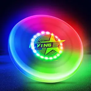 Glow in the Dark LED Flying Disc, 175g Waterproof Outdoor Flying Toy with 7 Dynamic Modes and 7 Colors for Camping, Beach, Backyard Games, Birthday Gifts and Night Play