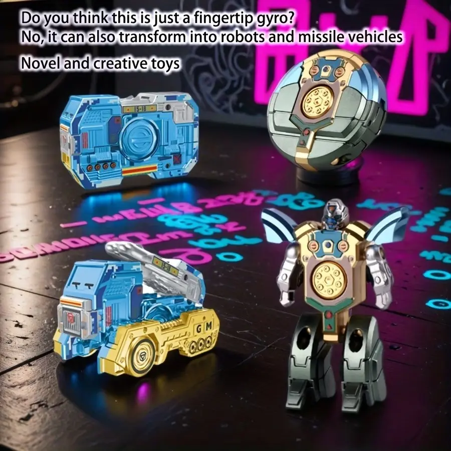 Creative Transformable Missile Car Robot Fidget Spinner, Teen Sensory Relaxation Finger Twister, Perfect Holiday Party Gift