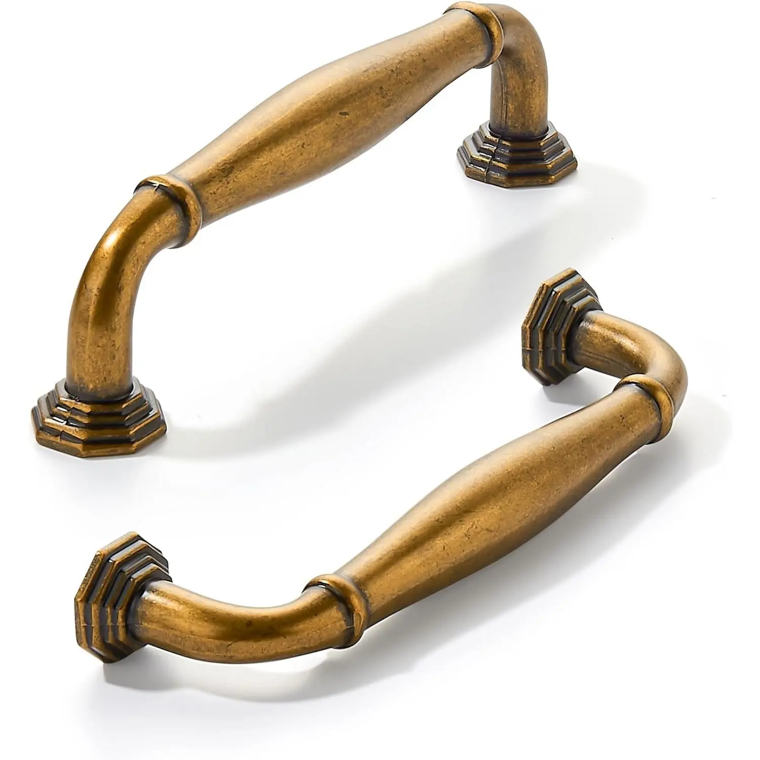10 Pack 3 Inch(76mm) Antique Brass Cabinet Pulls Vintage Cabinet Handles Heavy Duty Solid Cabinet Hardware for Cupboard Drawer Pulls Dresser Handle