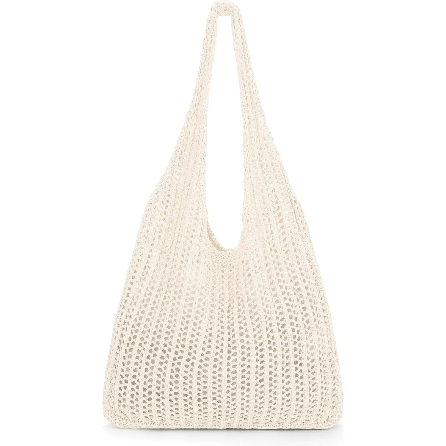 Crochet Tote Bag for Women Mesh Beach bag for Summer Vacation Aesthetic Hobo Knit Shoulder Bag