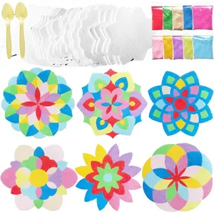 30 Sets Diwali Mandala Sand Art Kits Self Adhesive Rangoli Mandala Sand Painting for Adult DIY Sand Art Pictures with 10 Colorful Sand for Indian Festivals Gifts Diwali Party Decor Suppliesfidget toys