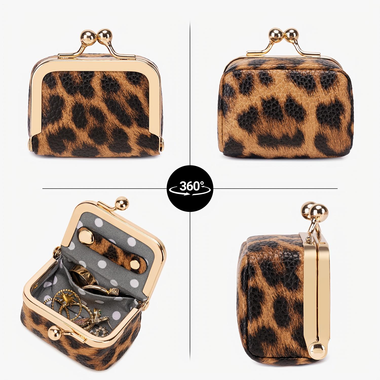 Portable retro-style coin purse with clasp, mini travel ring box, travel jewelry box, women's cosmetic storage box, suitable for storing earrings, rings, necklaces, and bracelets