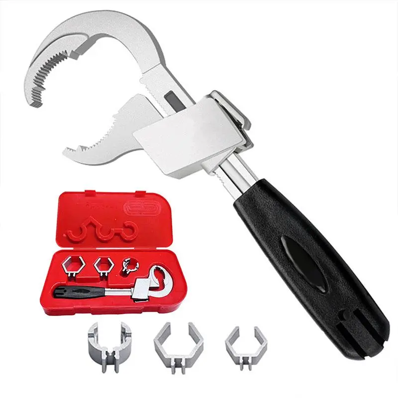 Universal Adjustable Double-ended Wrench, 1 Set 80mm Open-end Crescent Wrench, Pipe Wrench for Disassembly Assembly of Sanitary Ware, Plumbing Repair, Furniture Fitting Installation