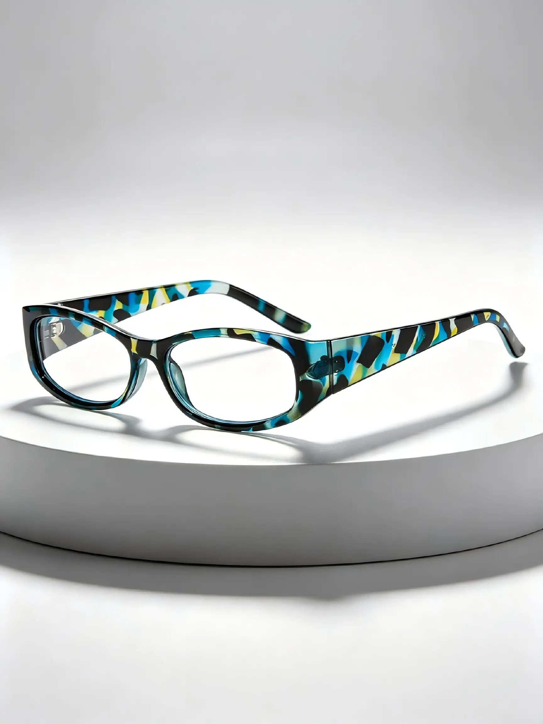 Fashionable European and American Style Small Frame Square Plain Glasses, Literary Natural Look Eyewear for Women, Versatile Face-Fitting Frames