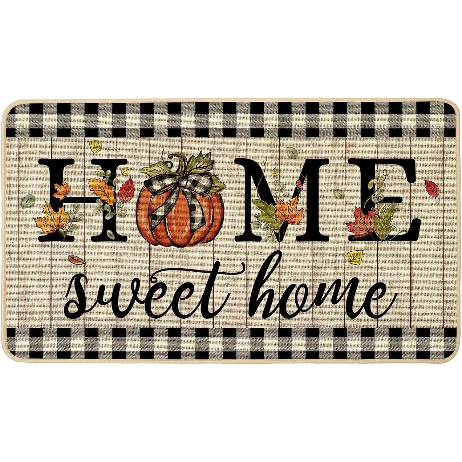 Fall Pumpkin Doormat  Sweet  Indoor Outdoor Patio Autumn Welcome Door Mats Thanksgiving Non-Slip Durable Entrance Mat for  Entrance Outside Entry Yard Floor Patio 17x29 INCH