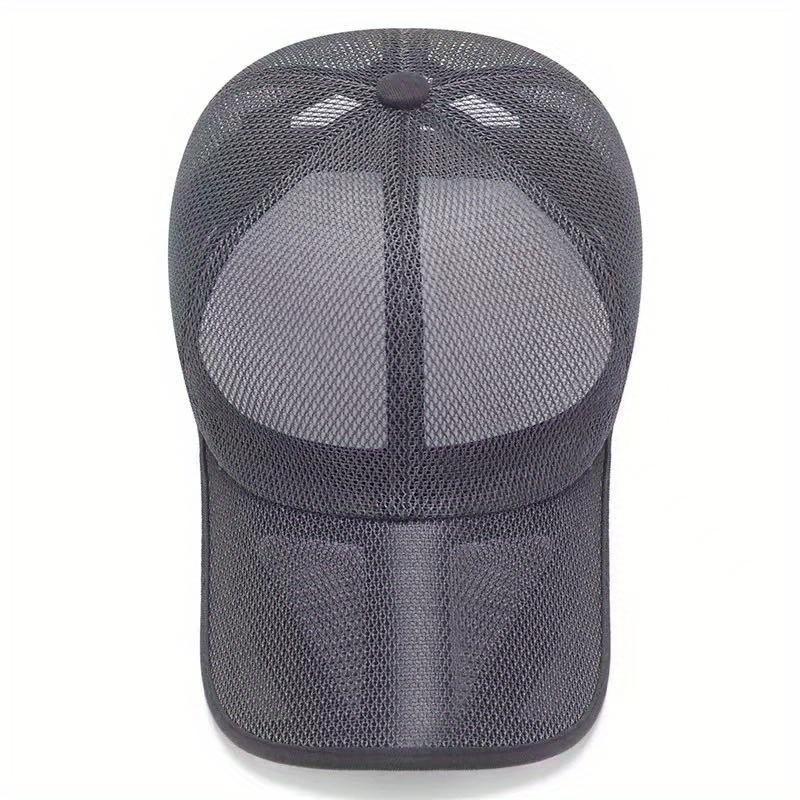 2pcs High-End Casual Outdoor Baseball Caps with Hollow Breathable Mesh Brim, Adjustable Snapback Closure, Unisex Summer Sun Hats for Travel, Work & Outdoor Activities (Black/Dark Gray), Adjustable Baseball Cap | Casual Cap | Mesh Design