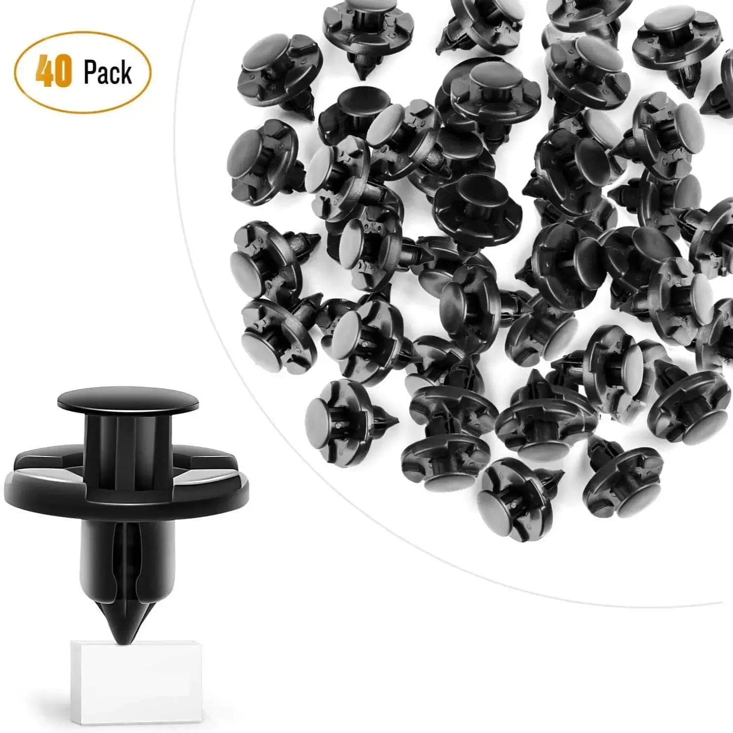 Nilight 40-Pcs 9mm Automotive Car Accessory Bumper Retainer Clips Kit, OEM Replacement for 01553-09321