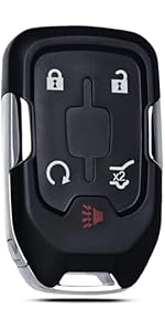 Key Fob Shell Case Replacement Compatible with GMC Yukon XL Chevy Suburban Tahoe 2015 2016 2017 2018 2019 2020 Keyless Entry Remote Control HYQ1AA 6 Buttons 1PCS Pad Cover