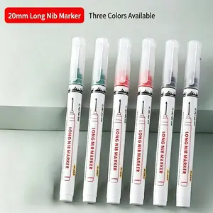 20mm Long Nose Oil-Based Marker Pen Set, 10 Pcs, Industrial Deep Hole Marking, Waterproof, Quick Dry, Non-Toxic