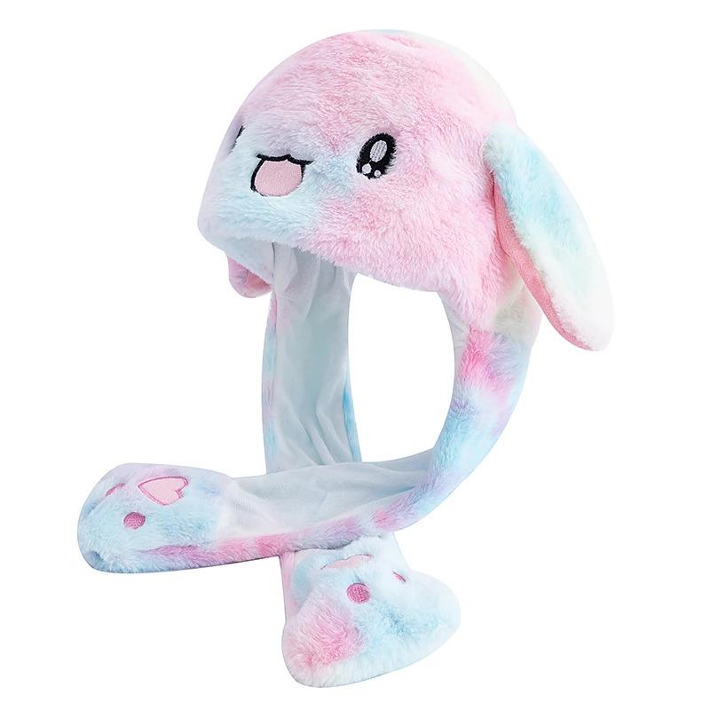 New Style Cute Ear Moving Up Cap Women Girls Funny Hat Rabbits Style Ears Plush Winter Lovely Hat ﻿