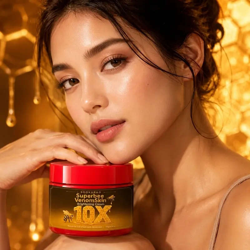 Brightening Cream, Superbee Venom, 10X, Fade Dark Spots, Discoloration Care, Daily Skincare, Moisturizing, 140g