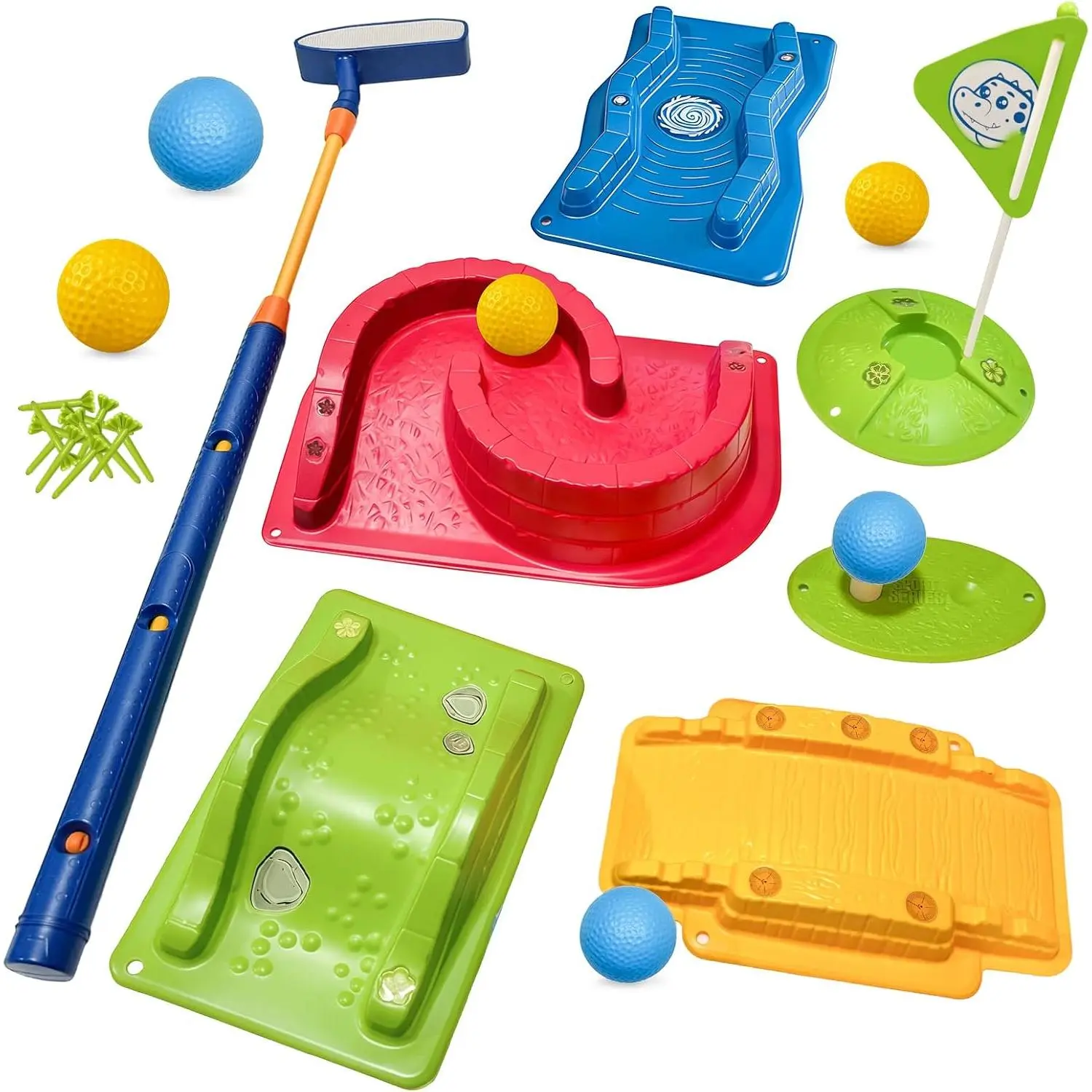 Kids Golf Set with Club - 16Pcs Kids Toy Golf Games Set, Mini Games Toddler Golf Set, Sports Outdoor Indoor Toys, Birthday for Girls Boys