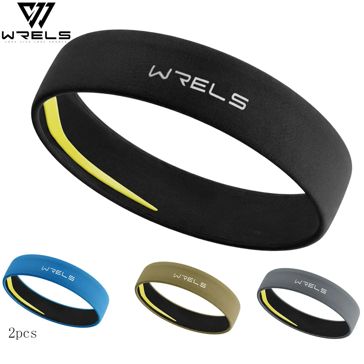 Wrels Sweat-Wicking Breathable Sports Headband, Elastic Running Headband, Anti-Sweat Yoga Headband, Unisex Outdoor Hiking Headband Set