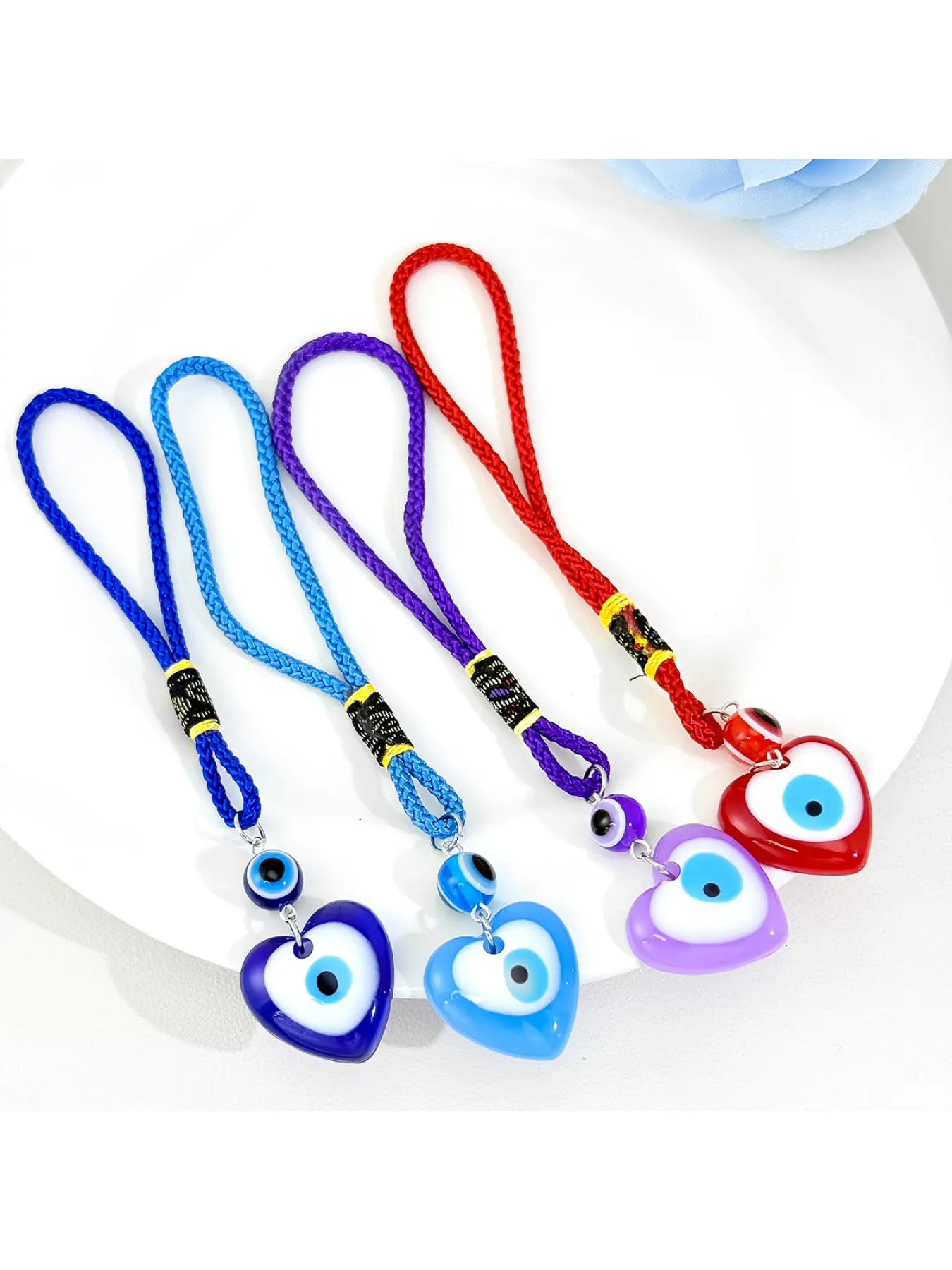 16pcs Contrast Size Bead Lanyard, Couple Keepsake for Long-distance Relationship
