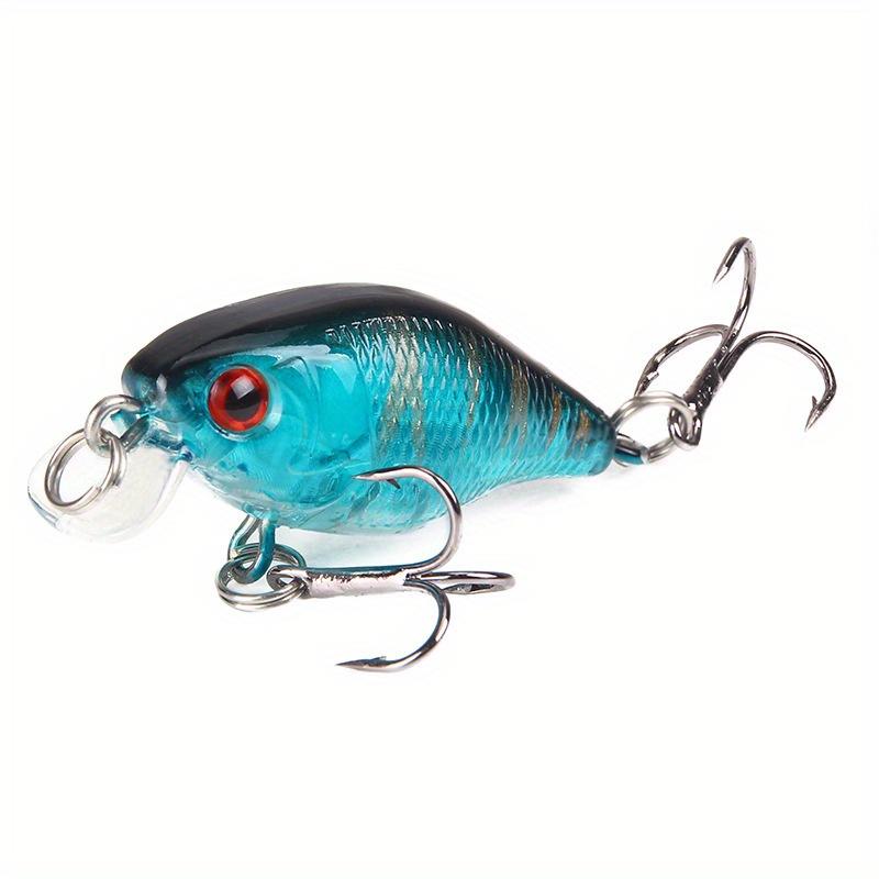 「SW」 5-Pack Mini Crankbaits - 1.57inch/4.6g Realistic Wobbling Lures with Treble Hooks, 5 Vibrant Colors for Bass & Trout