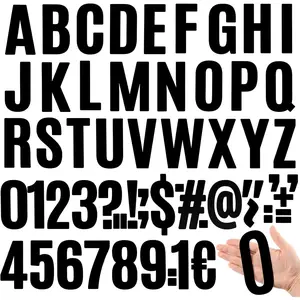 32 Sheets 5 Inch Letter and Number Stickers Self Adhesive Vinyl Letters Alphabet Stickers Big Font Letters Number Tags for School Classroom  Mailbox Decor (Black)