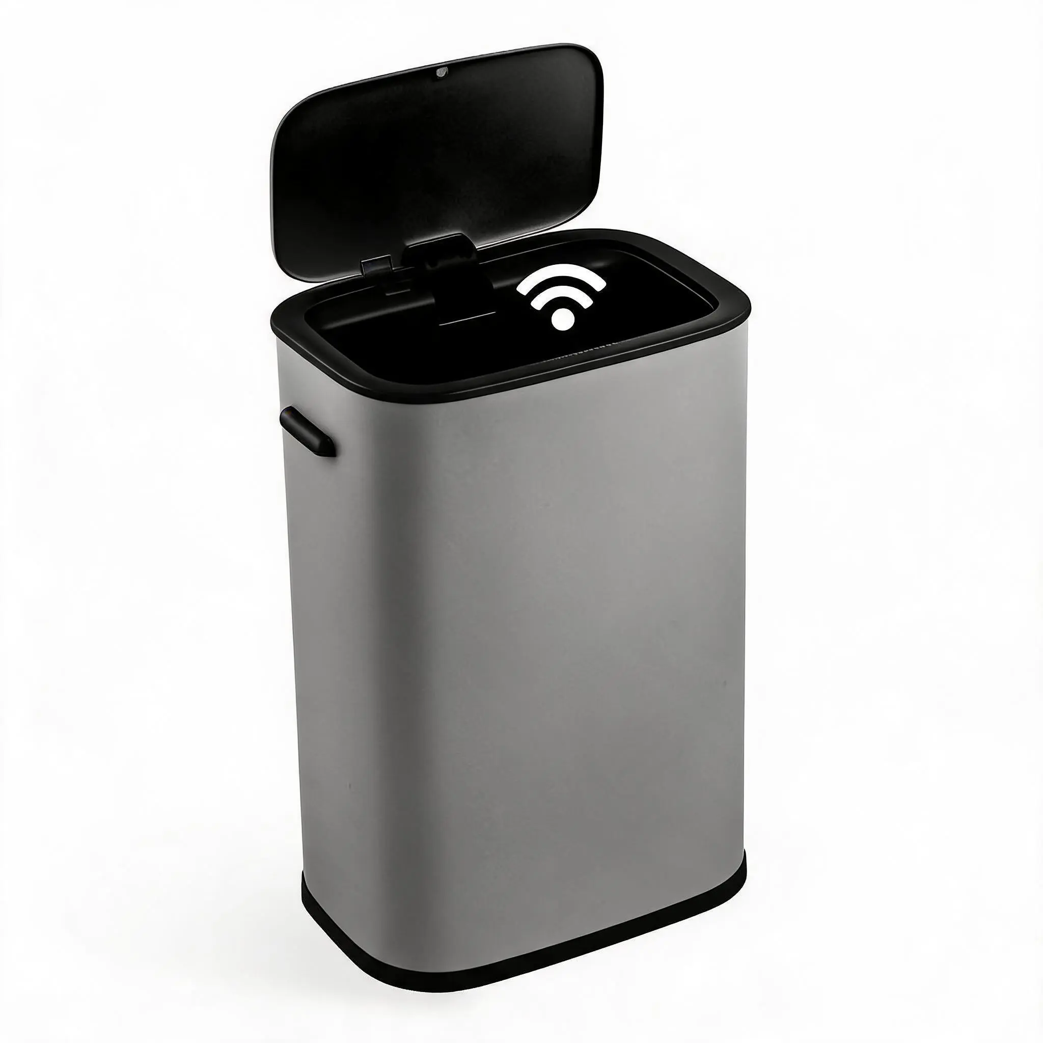 GAOMON 14.5 Gallon Automatic Touchless Trash Can, Motion Sensor Garbage Bin for Kitchen Bathroom Office, Stainless Steel, Odor Sealing Soft Close Lid, Fits Standard 13 Gallon Bags, Battery Operated