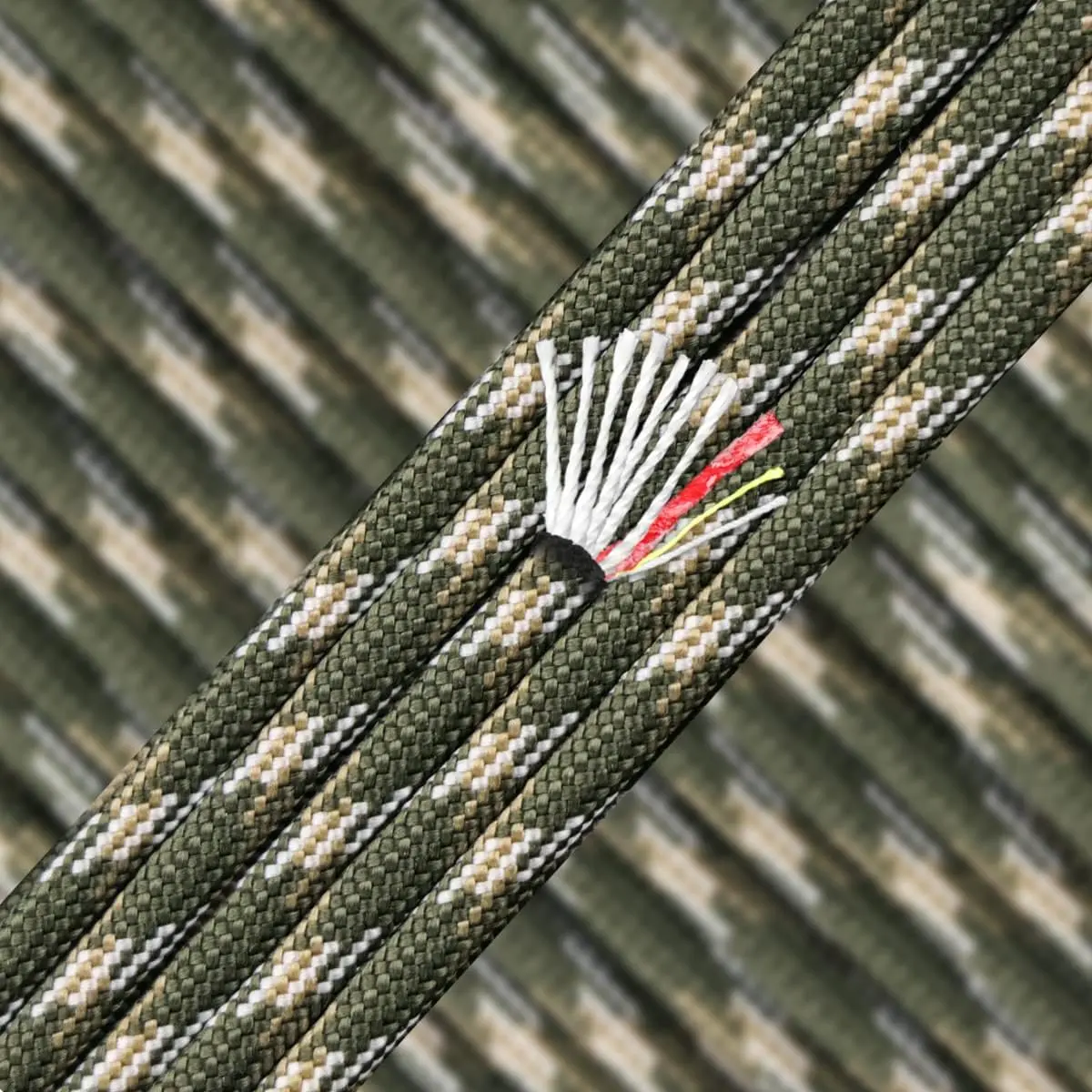 Paracord Parachute Fire Cord  Ropes Red Tinder Cord PE Fishing Line  Thread 7 Strands Outdoor 20, 25, 100
