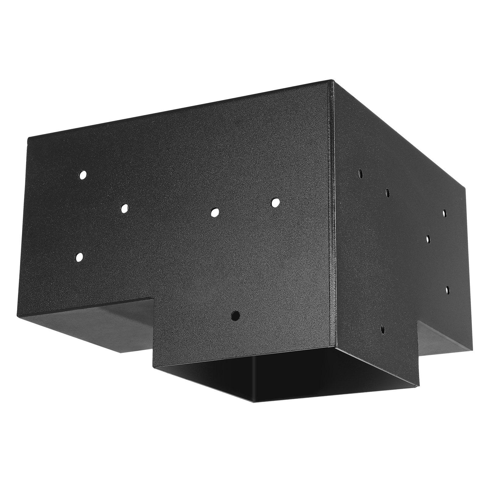 VEVOR Pergola Bracket Kit, 6x6 Inch (Inner Size 5.5x5.5), 4 Pcs 3-Way Heavy Duty Corner Bracket Woodworks DIY Post Base Kit, Easy Installation Wooden Beams for Gazebos, Patio Pergolas, Log Cabin