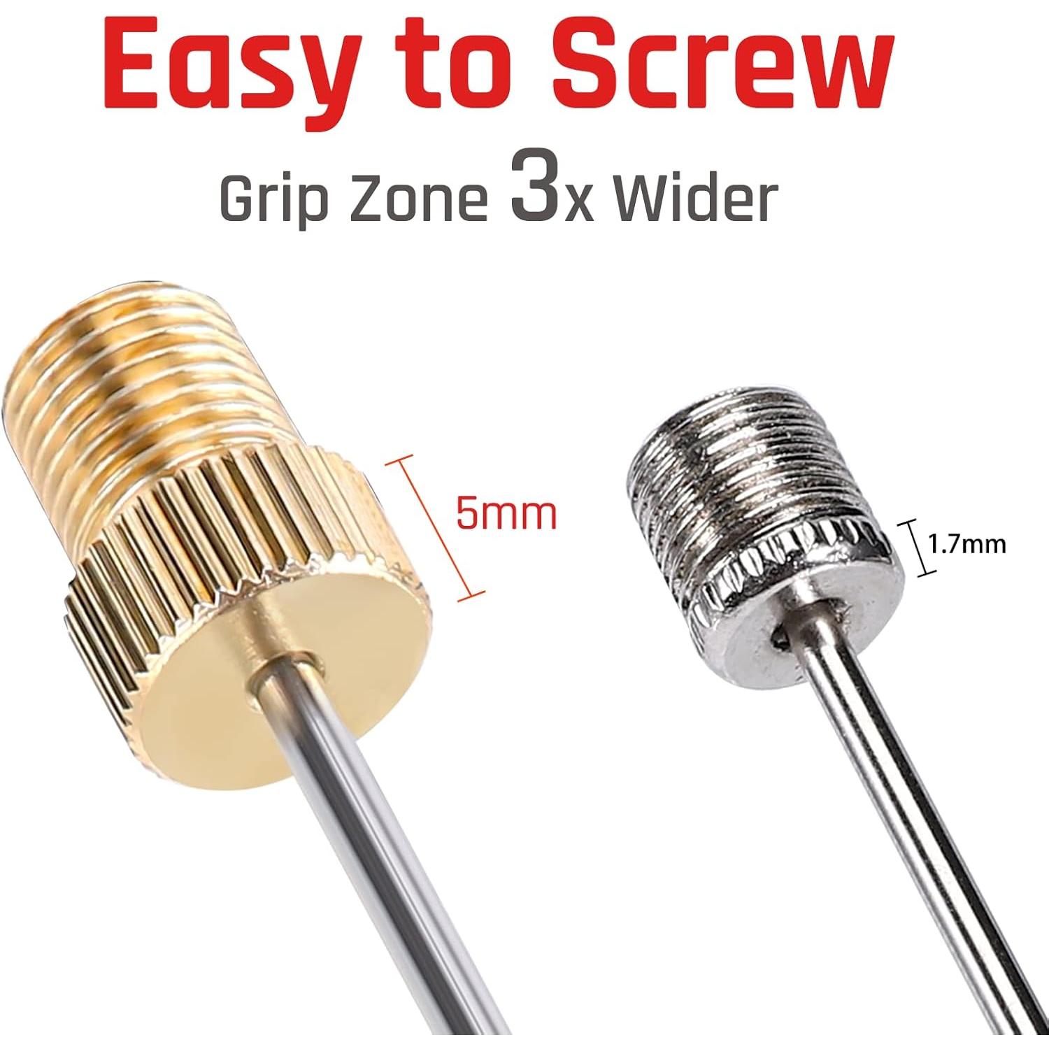 Brass Ball Pump  with Storage Case, No Break Heavy Duty Air Pump  for Balls, Stainless Steel