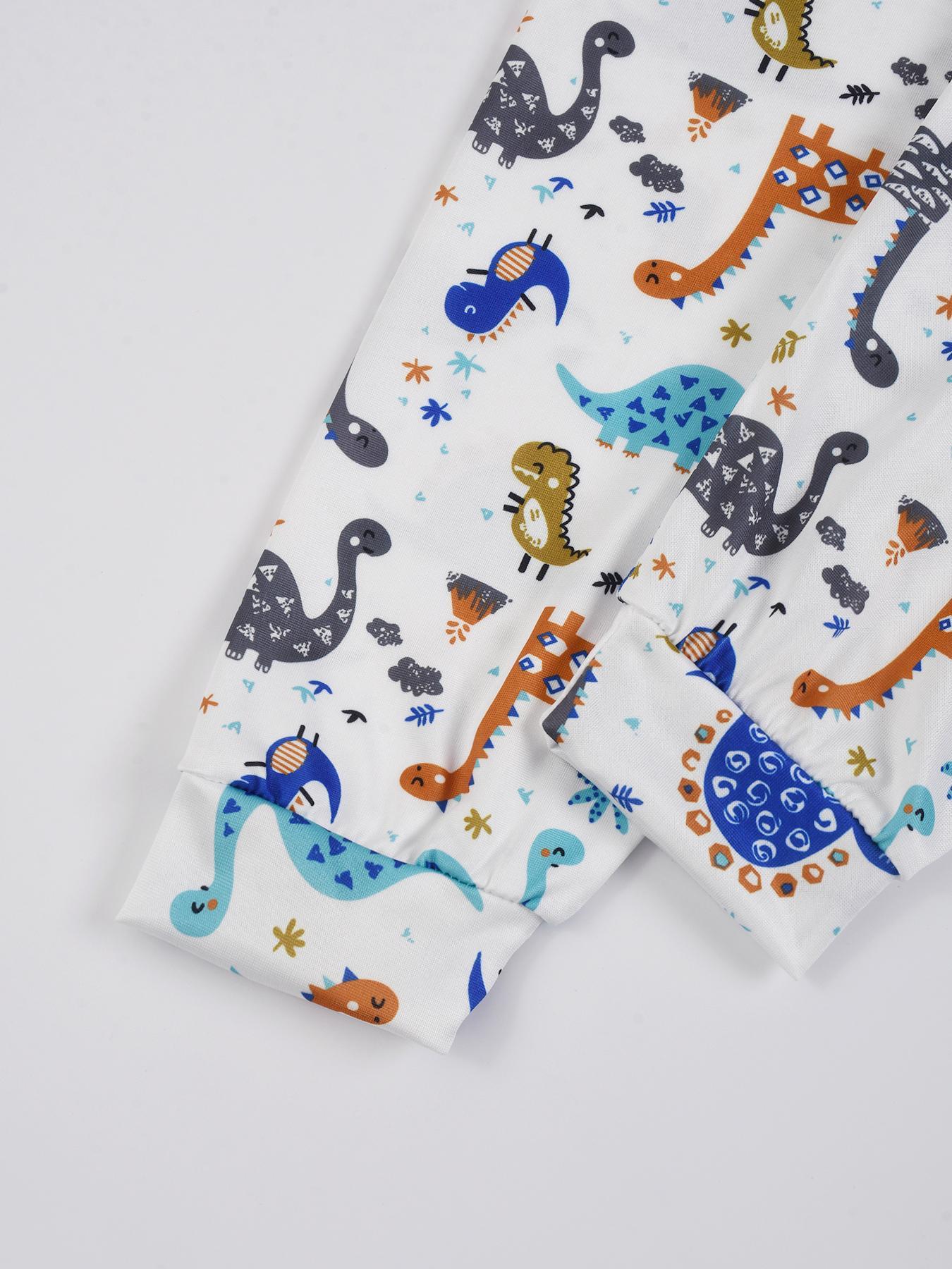 Boys Cartoon Print Long Sleeve Pajama Set, 3-Piece Lightweight Homewear for Spring & Fall, Comfortable Kids Sleepwear