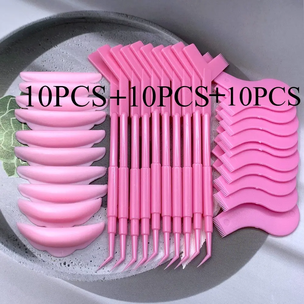 30-Piece Eyelash Extension Kit, Y-Type Brush + Silicone Pad + Three-In-One Curling Wand, Complete Lash Growth Tool Set