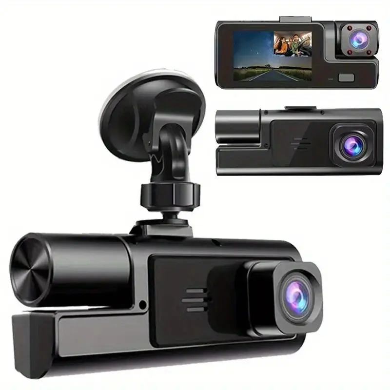 HD 1080P And 480P Dual Lens Car Dashcam Wide Angle Recording Enhanced Night Vision Motion Detection Loop Recording G-Sensor Auto Lock 24H Parking Monitor Vehicle Car Camera Auto Accessories