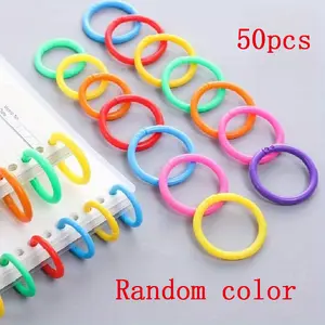 50pcs Binder Ring Plastic Binding Ring Ring Buckle Random Color