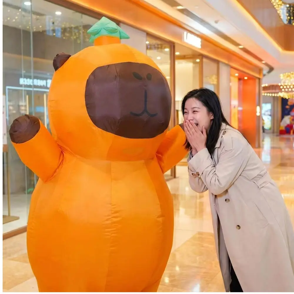 Blow Up Capybara Costume Funny Novelty Inflatable Outfit for Halloween Hilarious Cosplay Party Dress Up