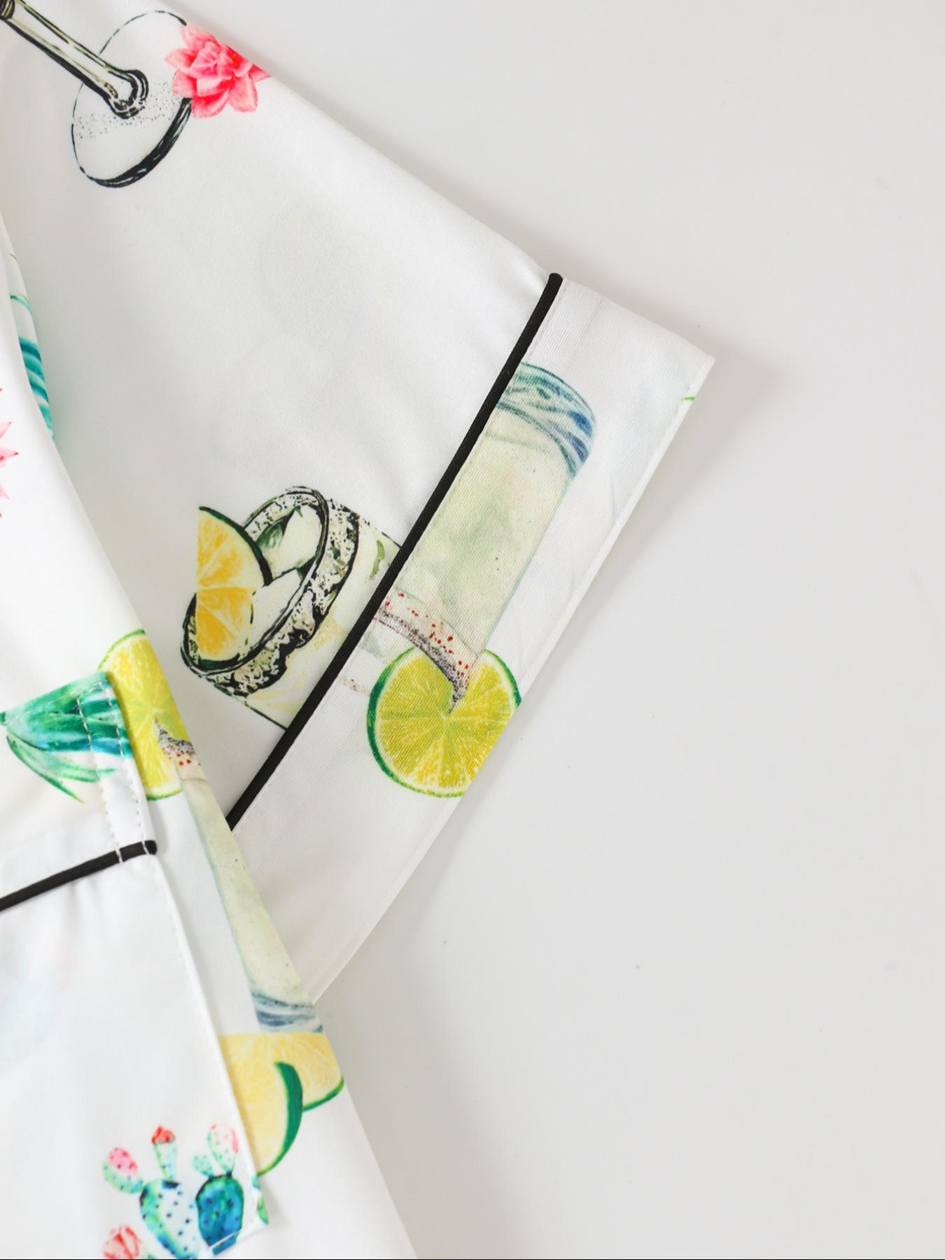 Women's Short Sleeve Pajama Set, Button Front Chest Pocket Design Lapel Neck Top & Elastic Waist Shorts Pj Set, Ladies Sleepwear, Breathable Stylish Pajama, Shortsleeve Womenswear, Loungewear, Homewear