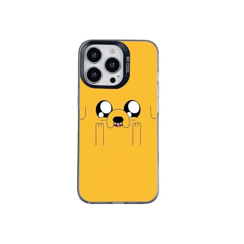 Premium Drop-Proof Protective Phone Case with Classic "Adventure Time" Iridescent Finish, Mobile Phone Accessories Compatible with iPhone 12-17 & Samsung S22-S26 Series, Ideal Gift Choice