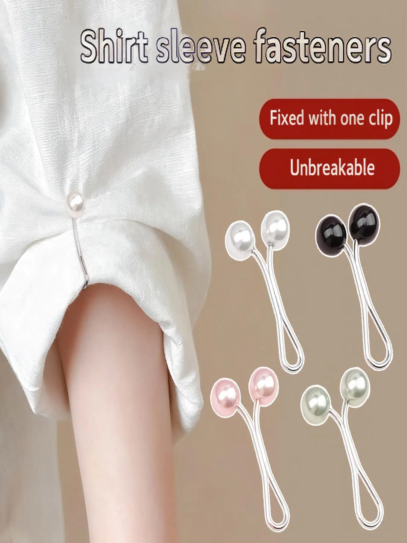12/24 Pcs Black & White Bead U-shaped Hijab Safety Pins Elegant Anti-slip Metal Decorative Clasp Hot Sale for Women Scarf Shawl Clothing Accessory