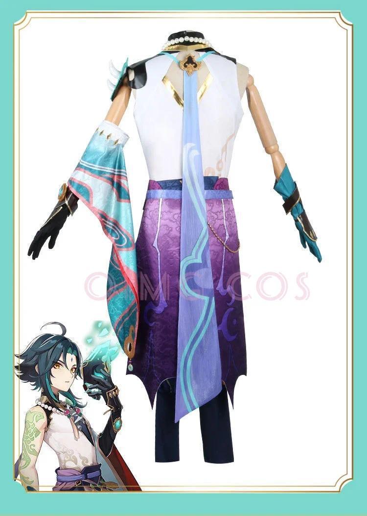 Xiao Cosplay Costume Genshin Impact Adult Carnival Uniform Wig Anime Halloween Costumes Women Game # 1 # W.