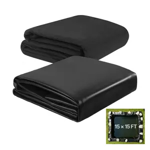 【DealsForYouDays】VEVOR Pond Liner 15x 15 ft, 45 Mil, EPDM Rubber Fish Koi Pond Liner and Underlayment Combo, Easy to Cut, Durable Leakproof, for Outdoor Ponds, Water Garden, Waterfall, Fishpond, Fountains, Black