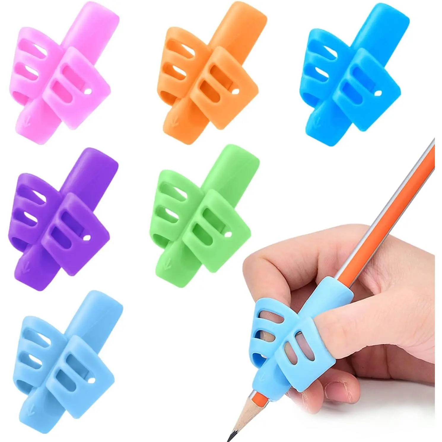 Pencils Grips Pencils Grips for Kids Handwriting Posture Correction Training Writing AIDS for 2-4 Year Kids toddler Preschoolers Students Children Special Needs (6PCS)