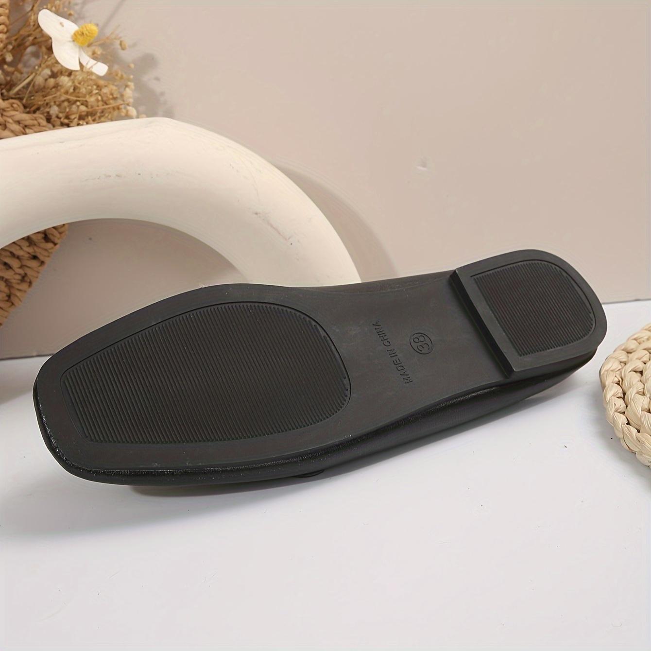 Women's Square Toe Flat Mules, Metallic Buckle Decorated Slip-On Backless Loafers, Fashionable Outdoor Slippers Set viral comfort shoes  trend